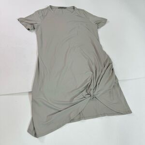 Beau Jours Dress Womens Medium Gray Short-Sleeve Crew Neck Shift Midi lagenlook